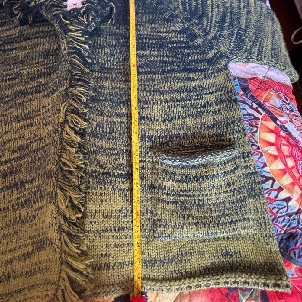 Green and blue jacket with shawl collar - Picture 8 of 9